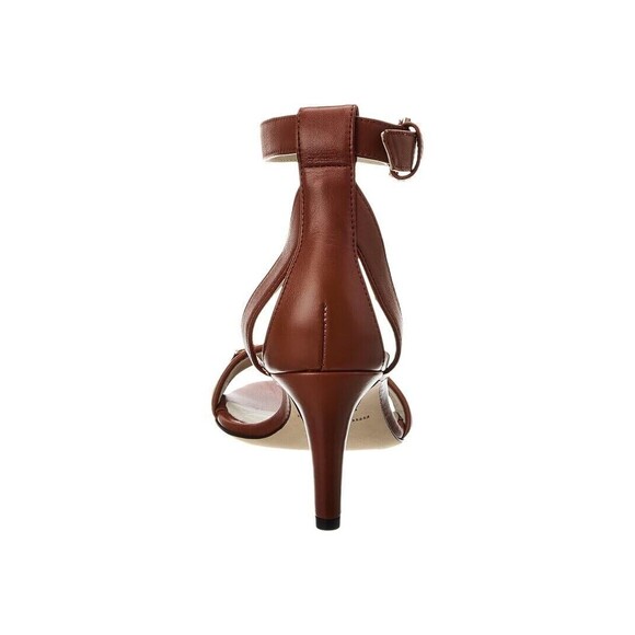 Monica by Bruno Magli Cognac leather stiletto ankle strap open-toe heel Sz 40.5 - Picture 2 of 16